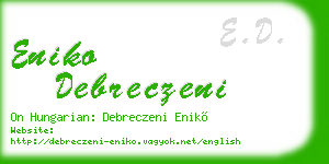 eniko debreczeni business card